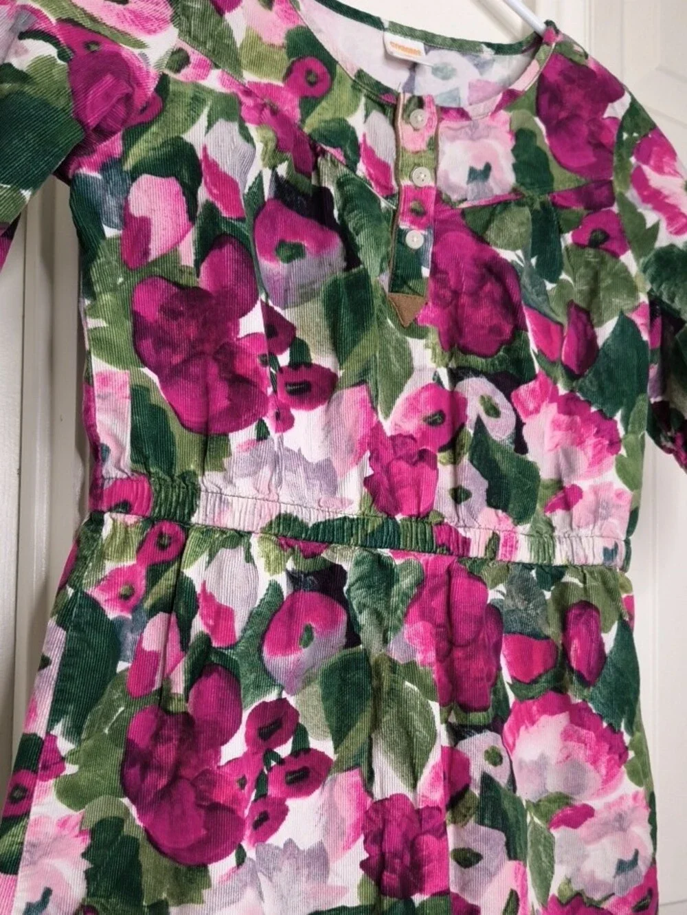 Gymboree Pink and Green Floral Knit Dress